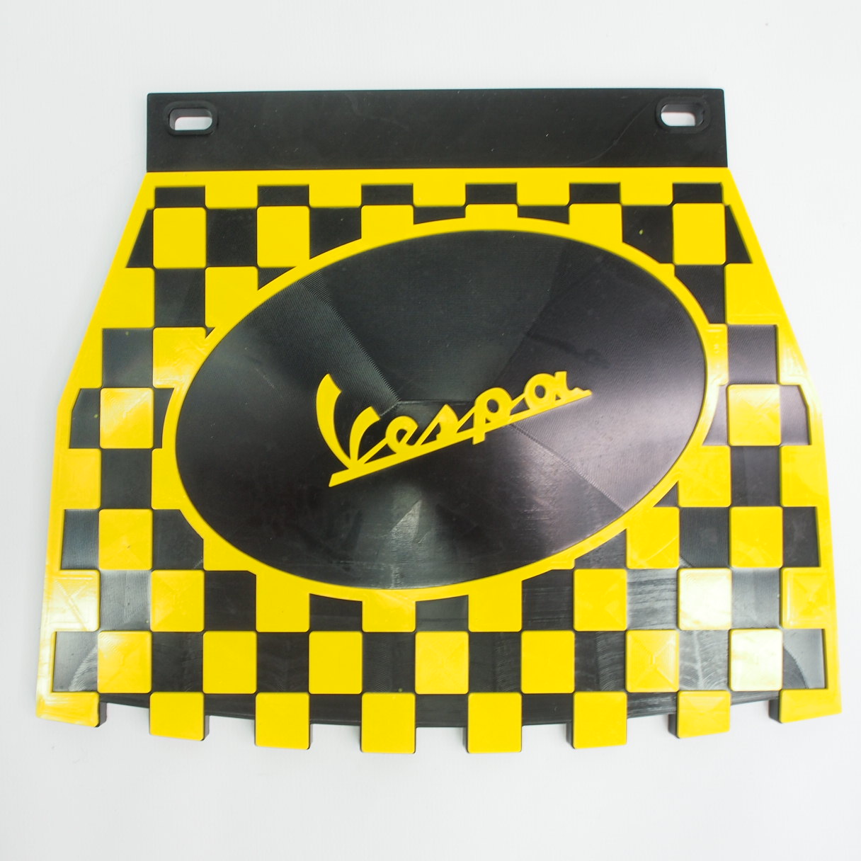 Rear mudflap -CLASSIC Vespa, checkered- black/yellow