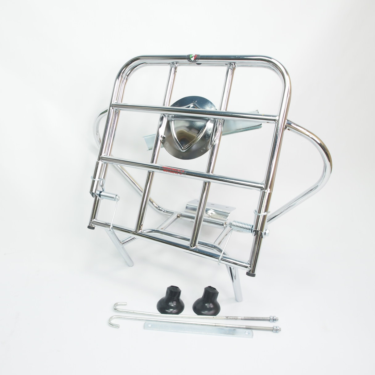 Rear rack fold down + spare wheel holder -AMS CUPPINI- Vespa 50s 100 ET3 - chrome