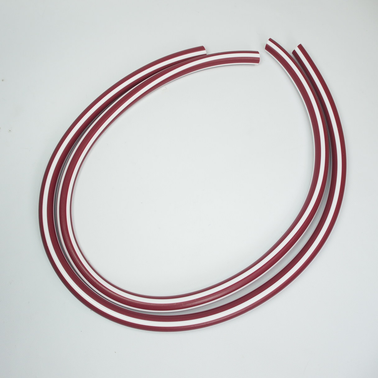 Leg shield rubber Candystripes for Lambretta LI LIS SX TV DL GP - red / white