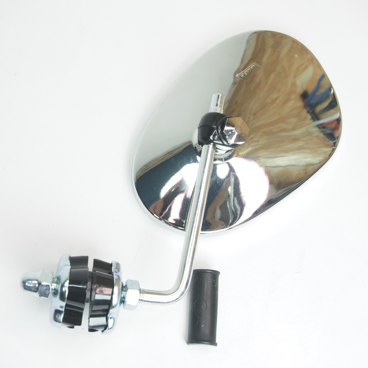Mirror -BUMM clip on- Chrome Vespa/Lambretta universal large - left hand side
