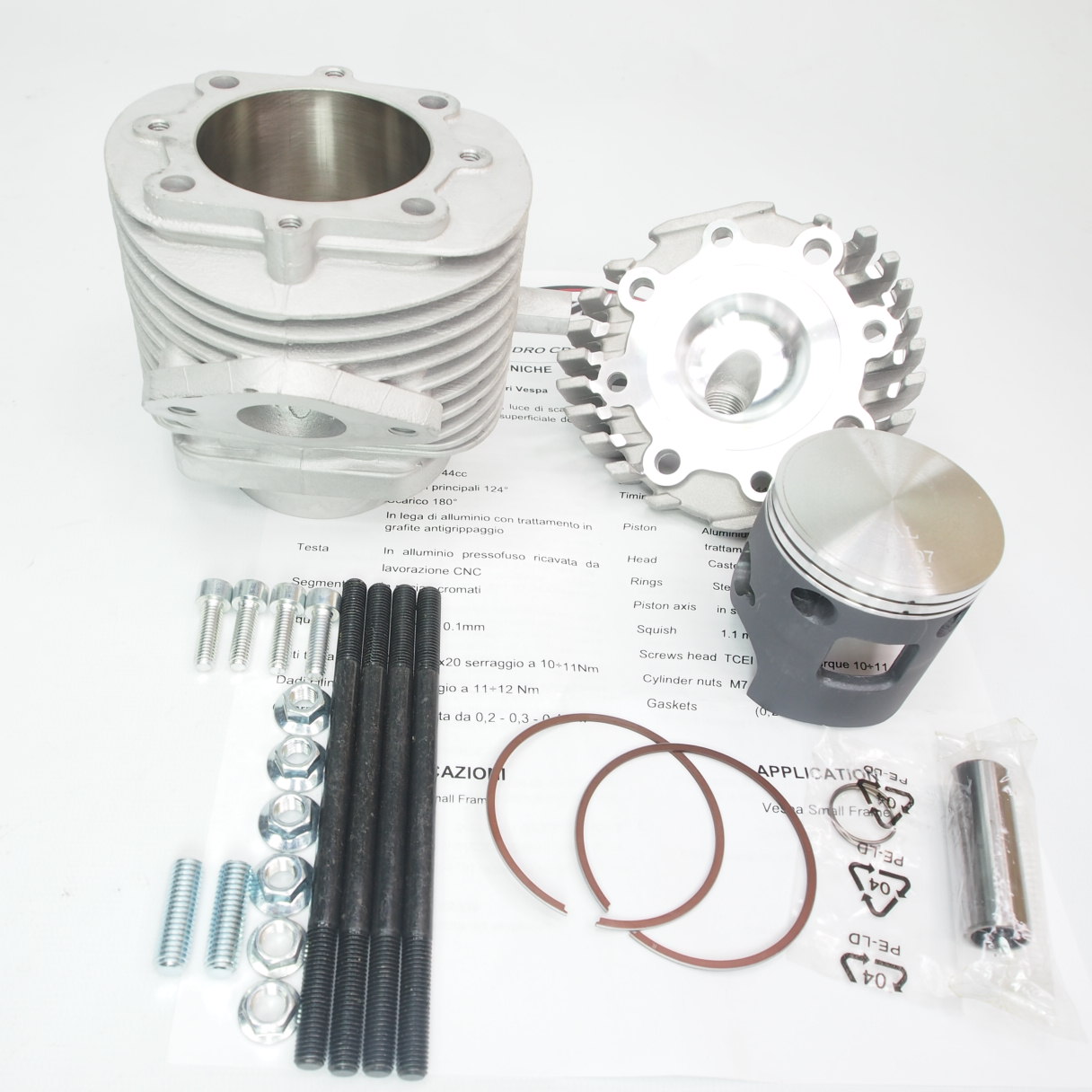 Cylinder -VMC CP58 - 135 cc 58mm stroke=51mm  Vespa 50s PK50 ET3 PK125 PV125