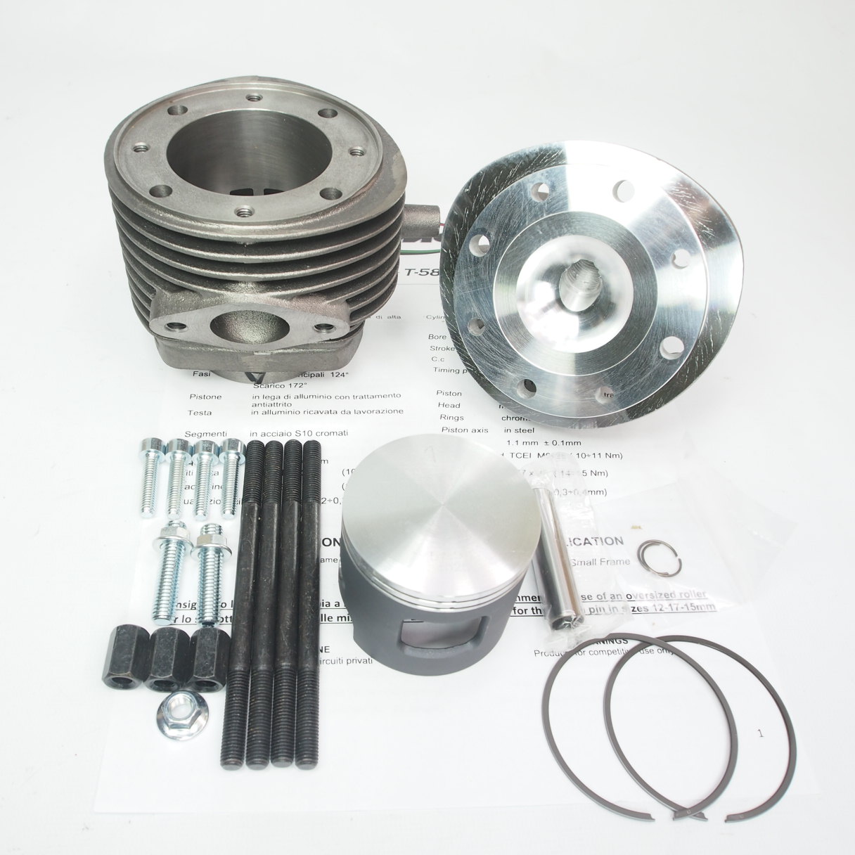 Cylinder -VMC T-58 - 114 cc 58mm stroke=43mm cast iron- Vespa 50s PK50