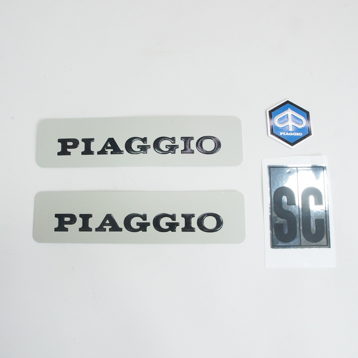 Lettering set frame -SC Aluminium black/blue- Piaggio Ciao