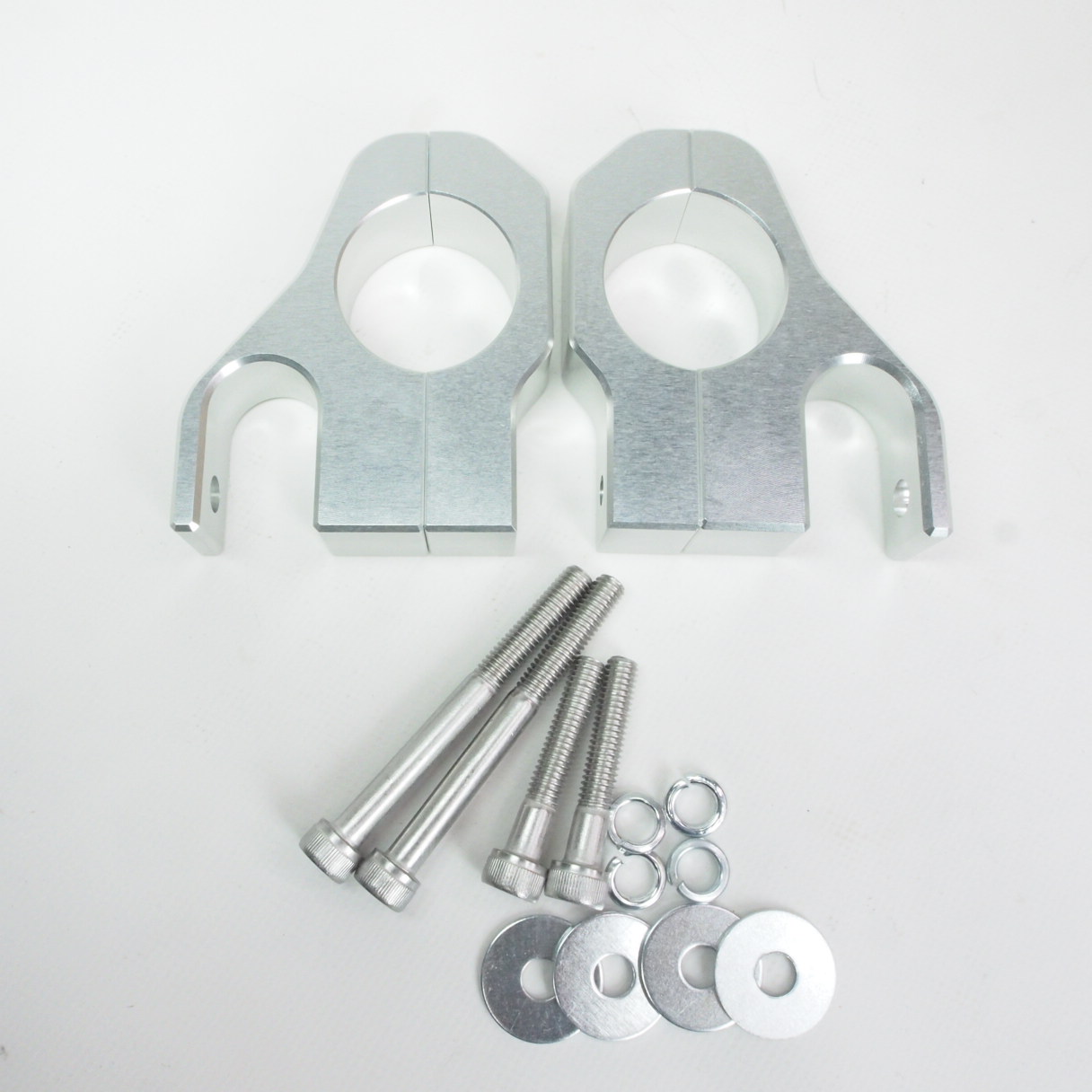 Shock absorber upper mount -BGM PRO Clip on aluminium CNC- Lambretta LI LIS SX TV DL GP - silver