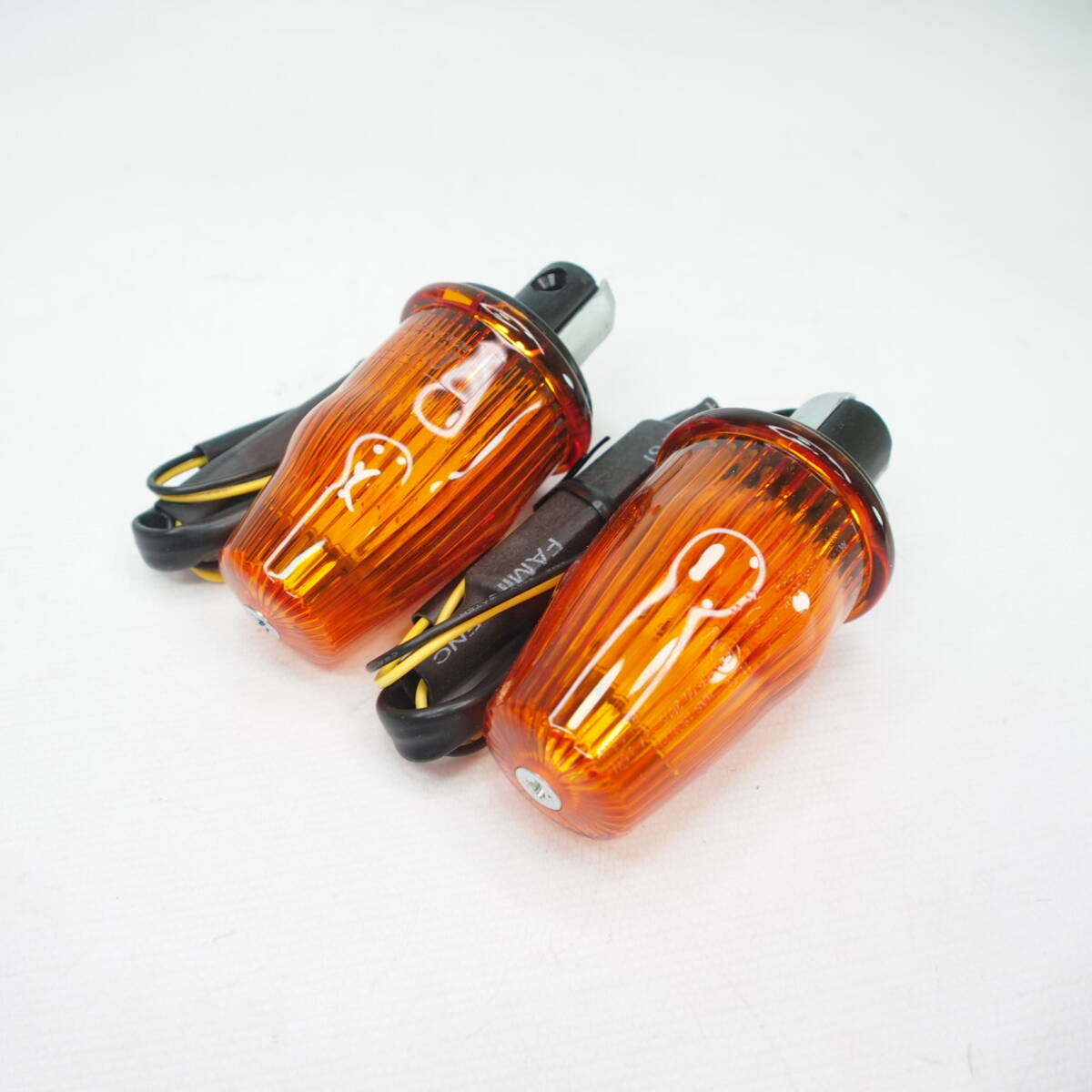 Pair of handlebar end indicator LED 6volt- Vespa 50s 100 ET3 Sprint Rally - orange